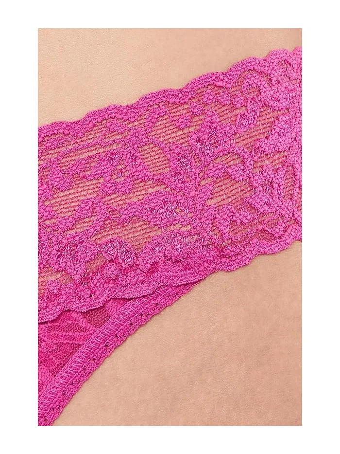 Трусы-танго Hanky Panky Signature Lace Original Rise 3-Pack — изображение 4 из 4, розовый/синий/фиолетовый