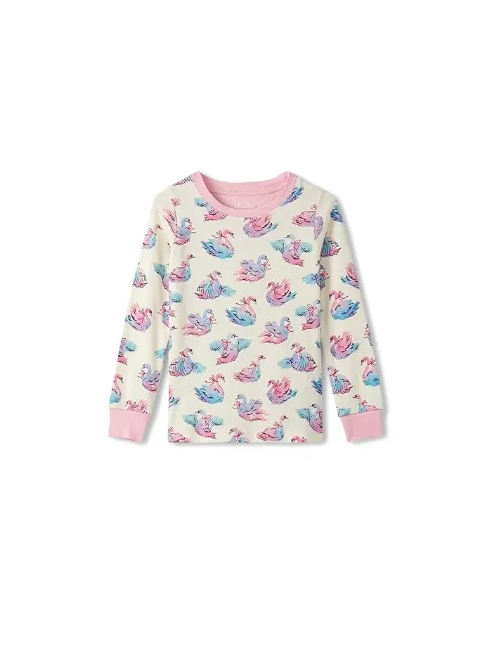 Пижама хлопковая с принтом Cotton Pajamas Set Hatley Kids — изображение 2 из 3, кремовый