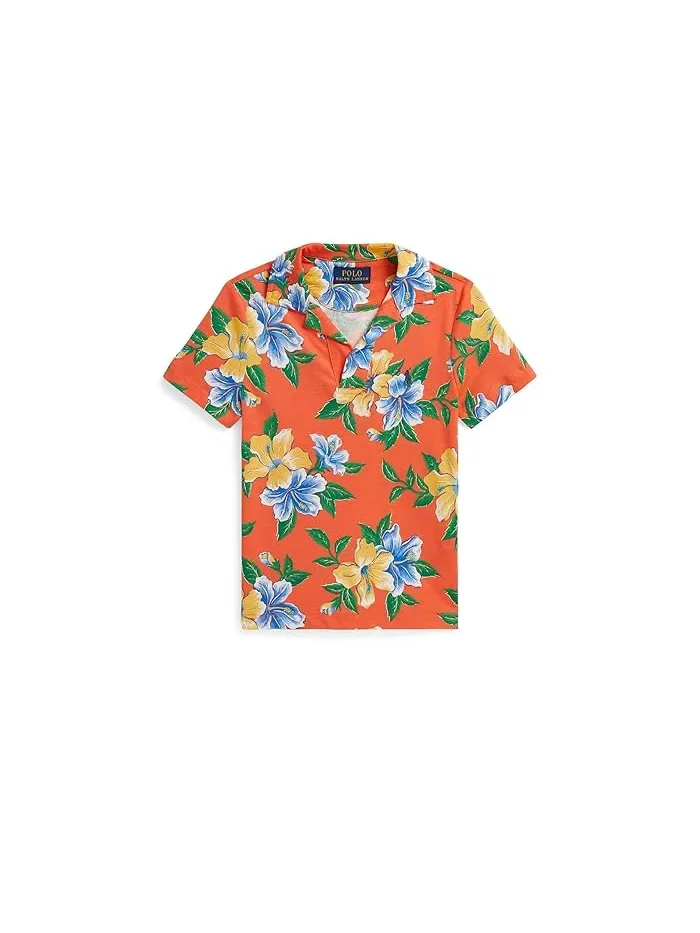 Пижама с флоральным принтом Floral-Print Cotton Jersey Polo Shirt Polo Ralph Lauren Kids — изображение 1 из 2, розовый