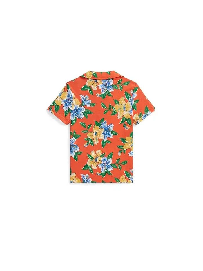 Пижама с флоральным принтом Floral-Print Cotton Jersey Polo Shirt Polo Ralph Lauren Kids — изображение 2 из 2, розовый
