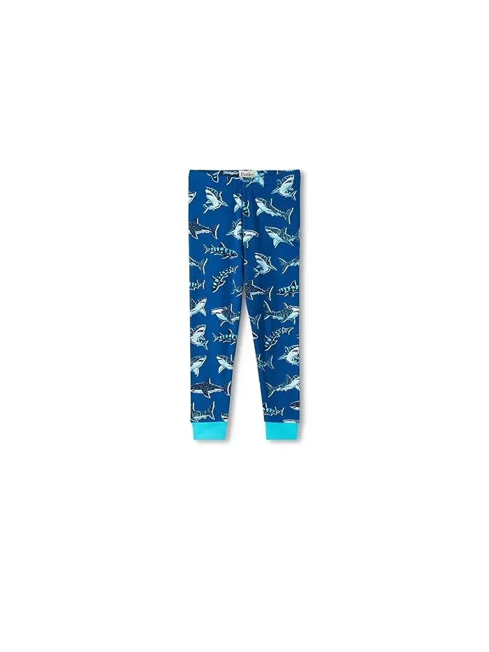 Пижама хлопковая с акулами Hatley Kids — изображение 3 из 3, синий