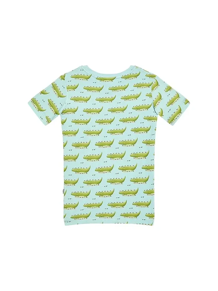 Пижама короткая принт Kickee Pants Kids — изображение 2 из 3, голубой