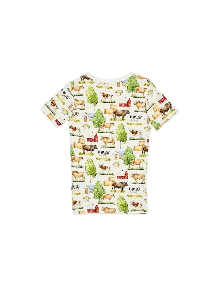 Пижама с принтом короткий рукав Print Short Sleeve Pajama Set Kickee Pants Kids — изображение 2 из 3, фиолетовый