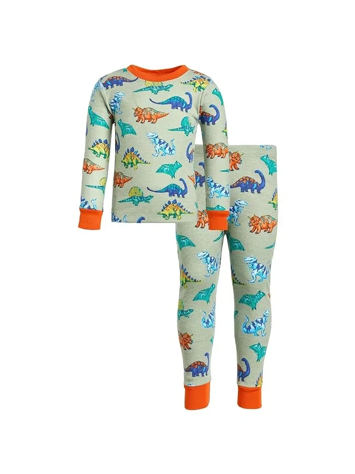 Пижама хлопковая Dino Party Hatley Kids — изображение 1 из 3, шалфейный