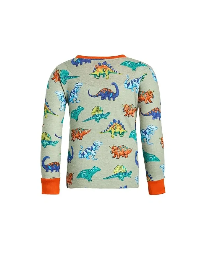 Пижама хлопковая Dino Party Hatley Kids — изображение 2 из 3, шалфейный