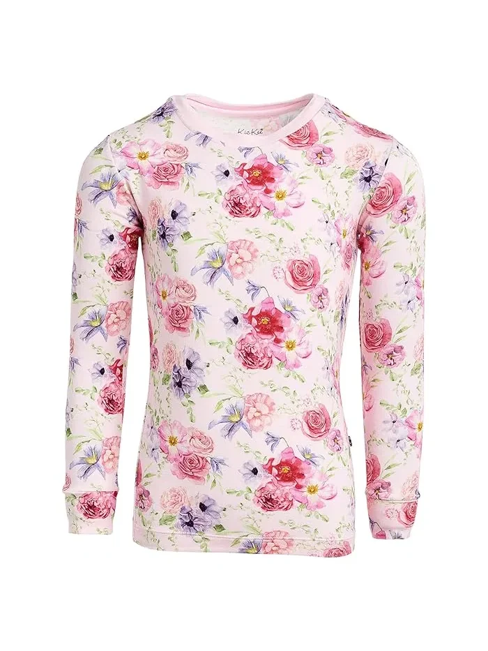 Пижама длинным рукавом с принтом Shrinking Violet Dreamy Floral, Kickee Pants Kids — изображение 1 из 3, цветочный принт