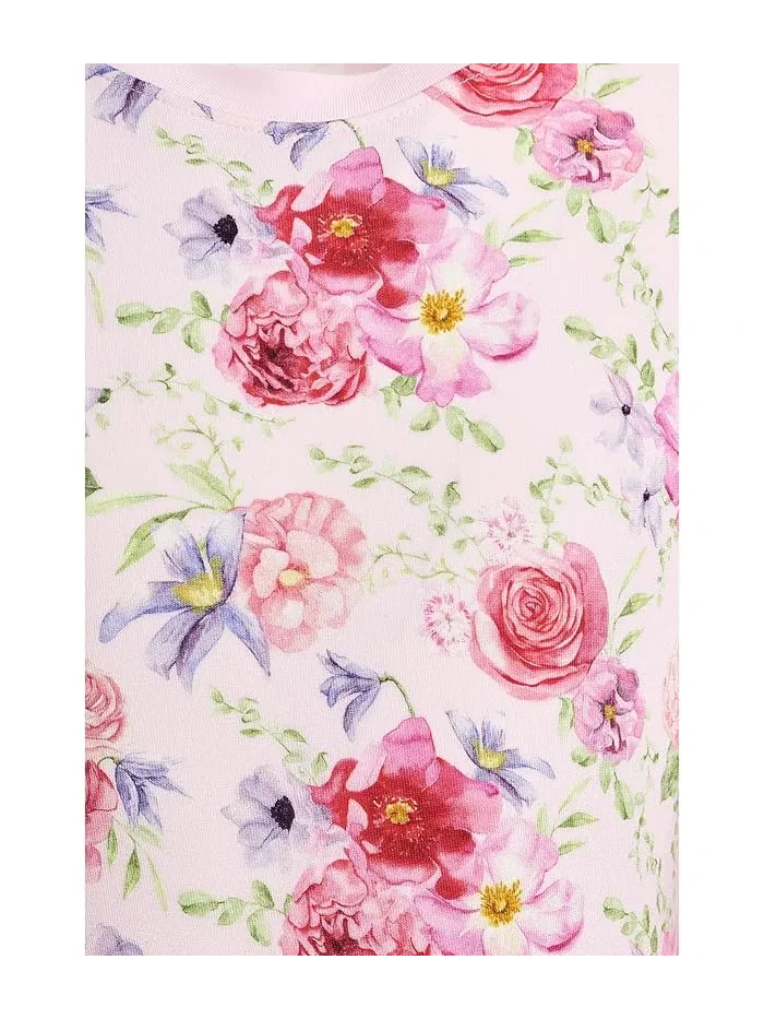 Пижама длинным рукавом с принтом Shrinking Violet Dreamy Floral, Kickee Pants Kids — изображение 3 из 3, цветочный принт