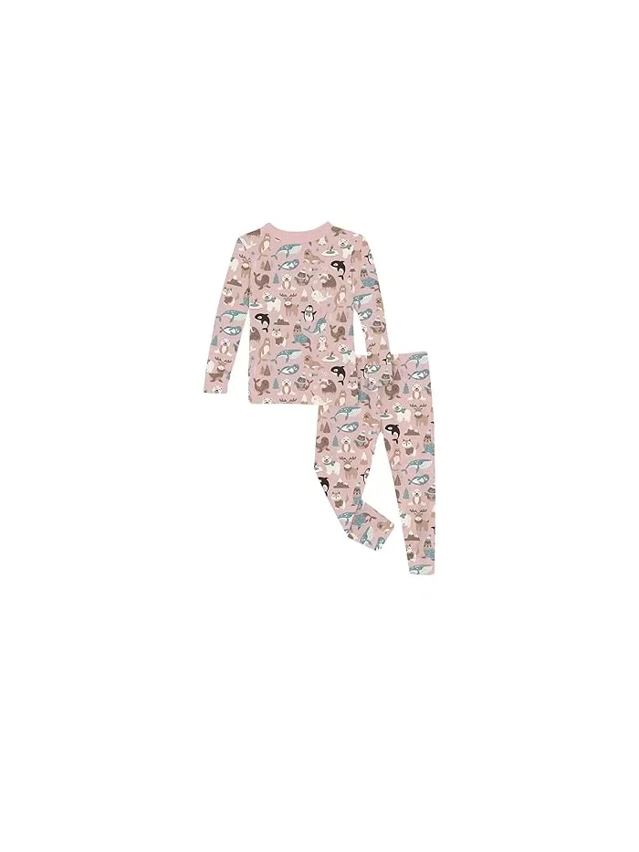 Пижама длинным рукавом принт Kickee Pants Kids — изображение 1 из 1, розовый/фиолетовый