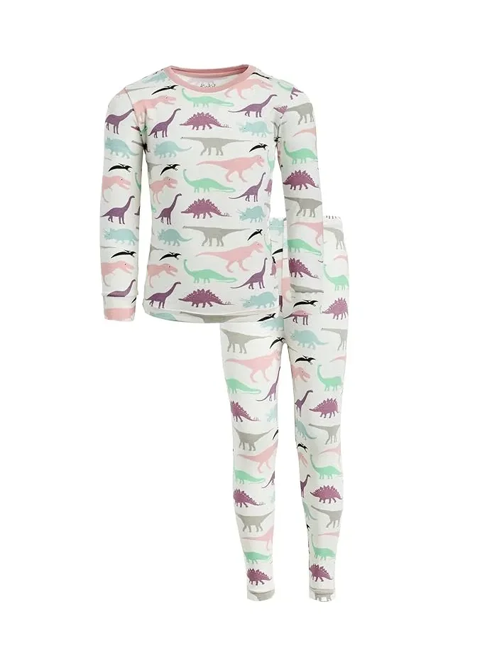 Пижама с принтом длинный рукав Kickee Pants Kids, Dove Bulldogs — фиолетовый