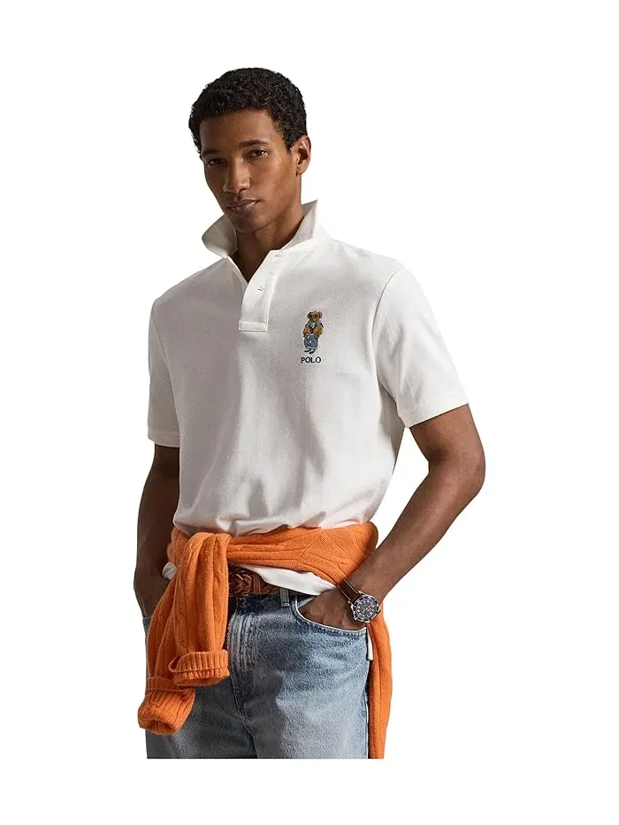 Поло Polo Ralph Lauren Classic Fit Polo Bear Mesh — изображение 4 из 5, белый