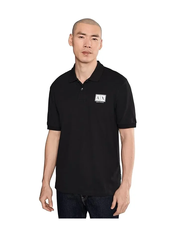 Футболка поло с логотипом Box Logo Armani Exchange — черный