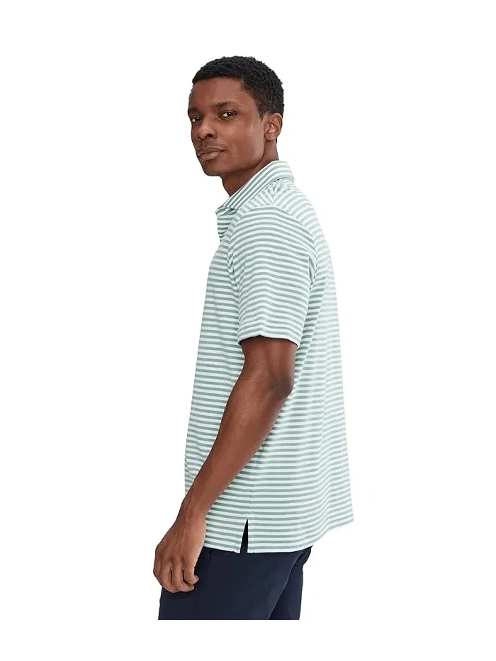 Футболка поло хлопковая в полоску Polo Ralph Lauren — изображение 3 из 5, белый/зеленый/синий