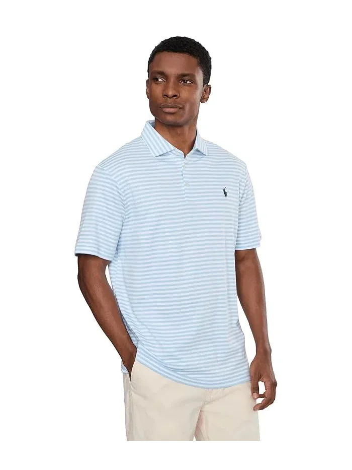 Футболка поло классическая в полоску Polo Ralph Lauren — изображение 1 из 5, синий/белый