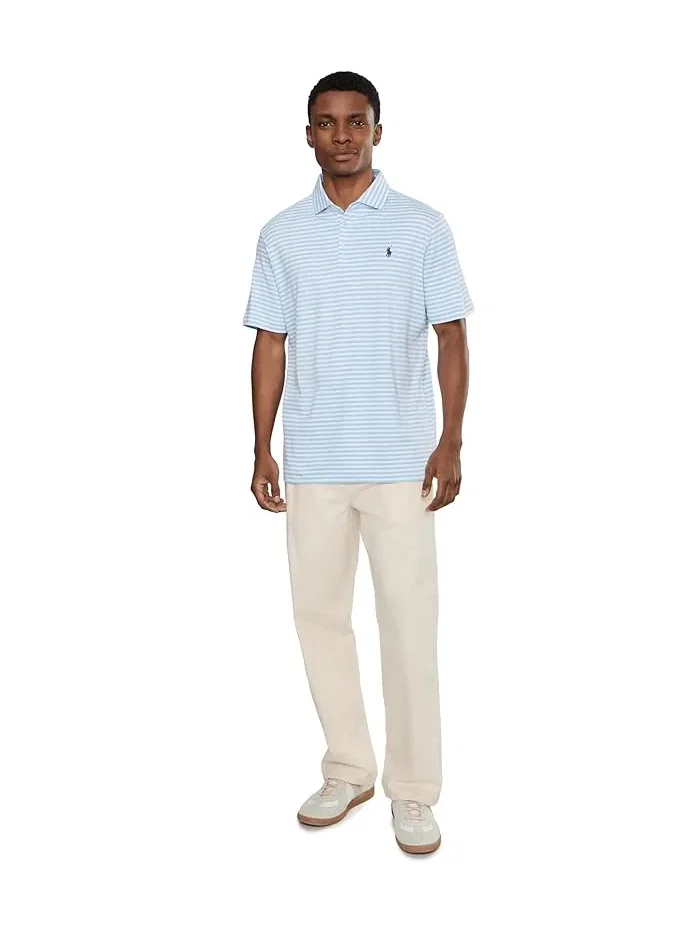 Футболка поло классическая в полоску Polo Ralph Lauren — изображение 2 из 5, синий/белый