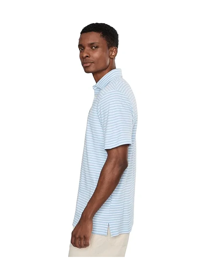 Футболка поло классическая в полоску Polo Ralph Lauren — изображение 3 из 5, синий/белый