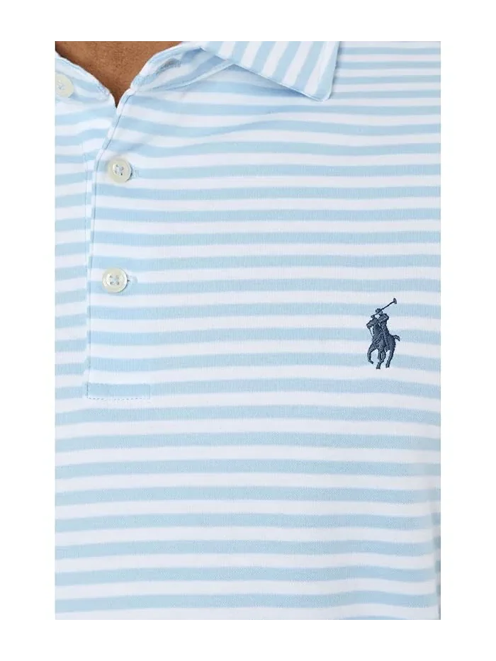 Футболка поло классическая в полоску Polo Ralph Lauren — изображение 5 из 5, синий/белый