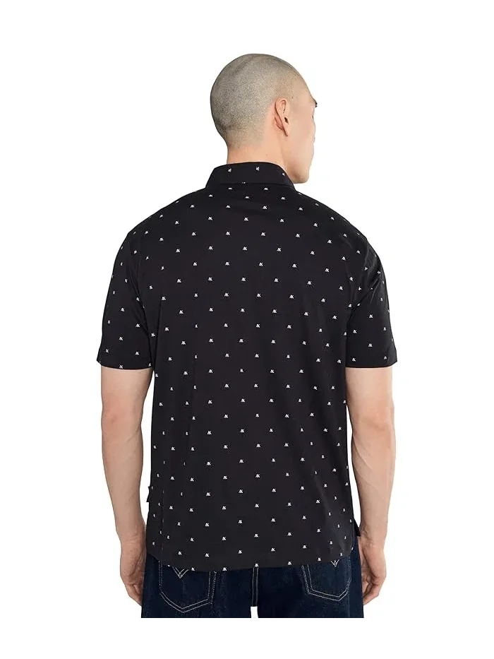Пoлo с принтом All Over Logo Armani Exchange — изображение 4 из 5, глубокий темно-синий