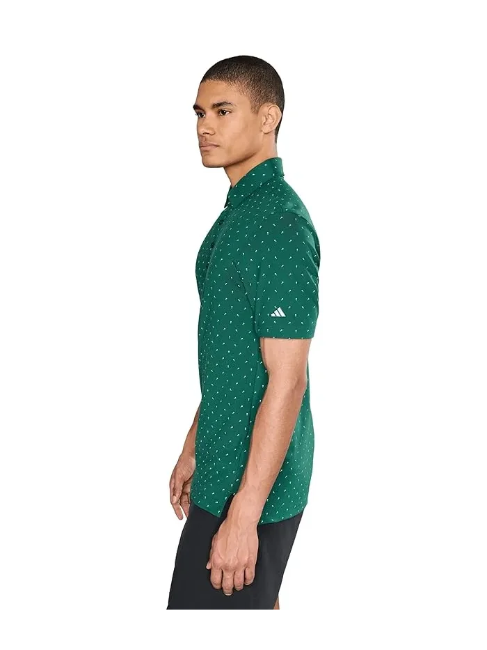 Поло Adidas Golf Ultimate365+ Micro Print — изображение 3 из 5, зеленый/белый