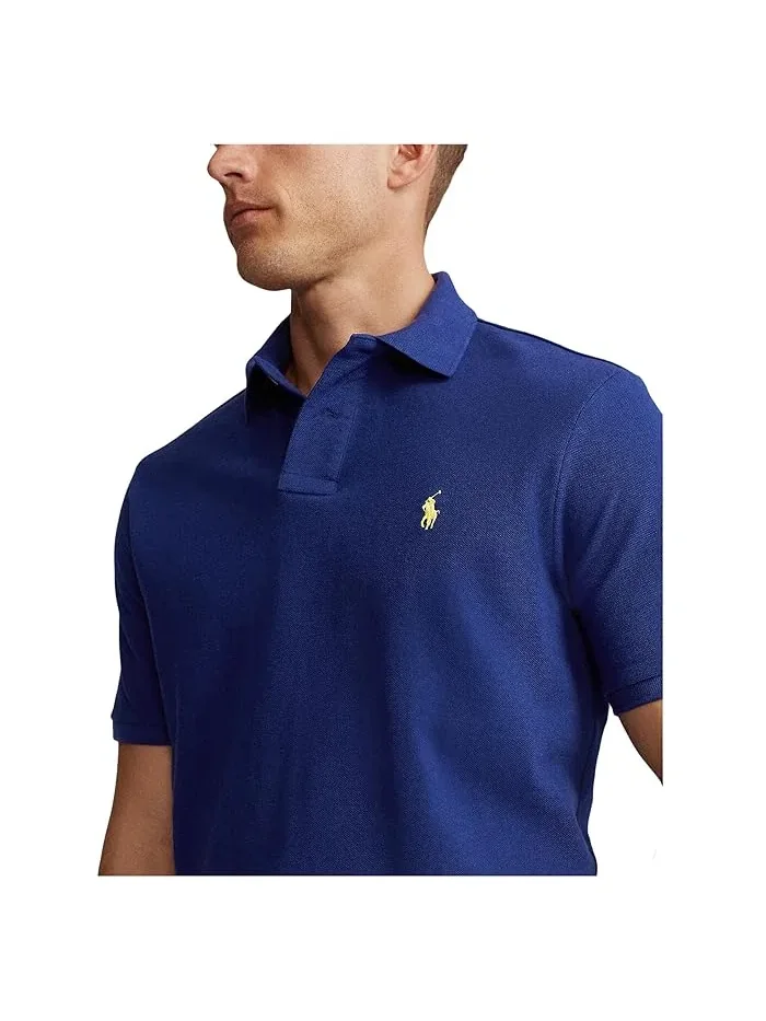 Повседневная рубашка-поло The Iconic Mesh Polo Ralph Lauren — изображение 3 из 4, королевский синий
