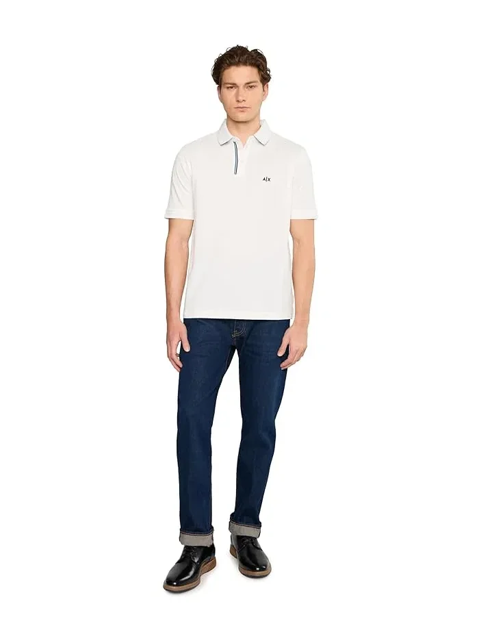 Поло из хлопка Armani Exchange — изображение 2 из 5, кремовый