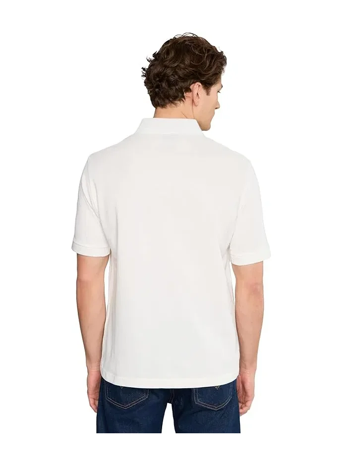 Поло из хлопка Armani Exchange — изображение 4 из 5, кремовый