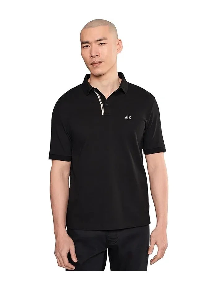Поло хлопок Cotton Piquet Polo Armani Exchange — белый