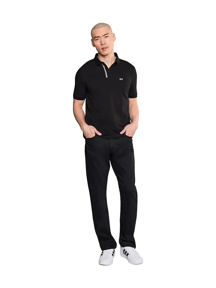 Поло хлопок Cotton Piquet Polo Armani Exchange — изображение 2 из 5, кремовый