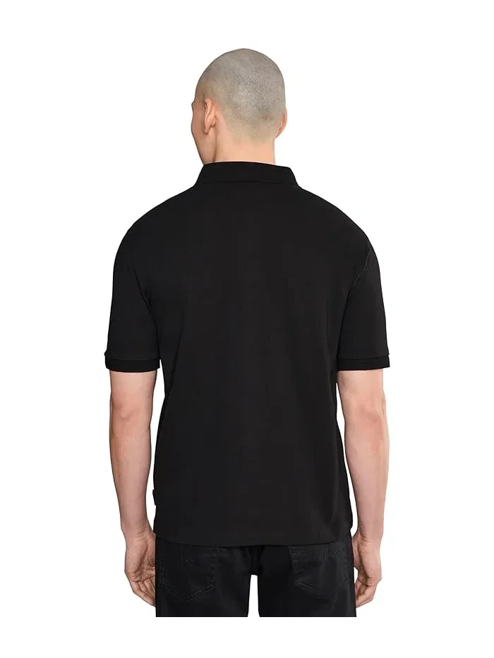 Поло хлопок Cotton Piquet Polo Armani Exchange — изображение 4 из 5, кремовый