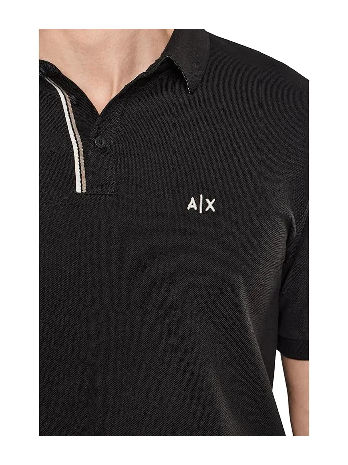 Поло хлопок Cotton Piquet Polo Armani Exchange — изображение 5 из 5, кремовый