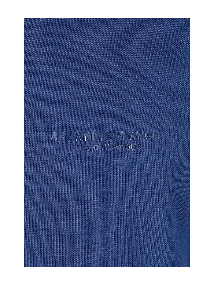 Повседневная рубашка-поло Cotton Piquet Regular Armani Exchange — изображение 5 из 5, синий