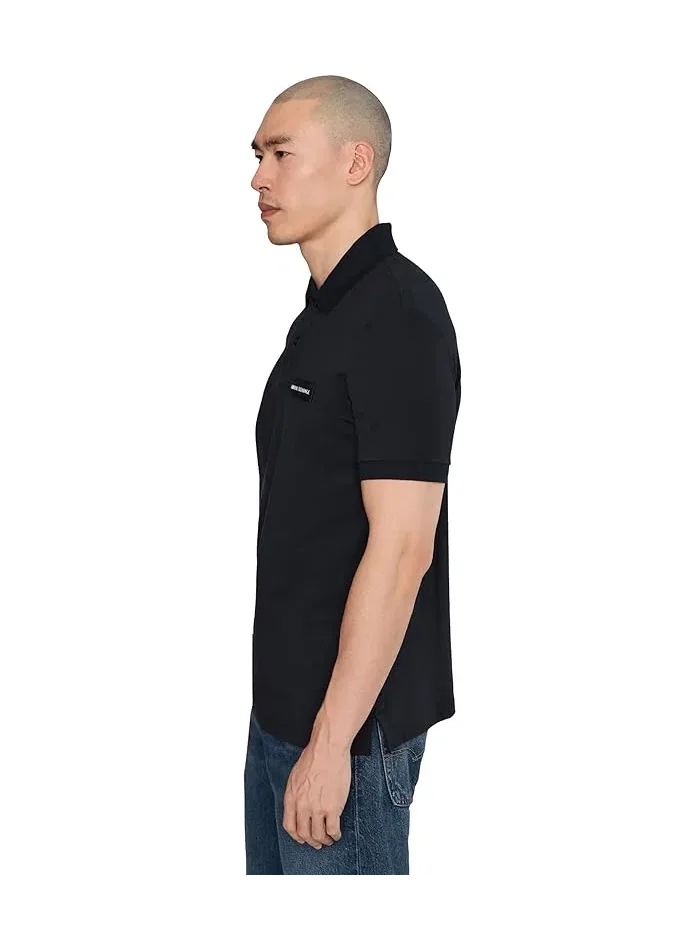 Поло Armani Exchange White Edition Slim — изображение 3 из 5, глубокий темно-синий
