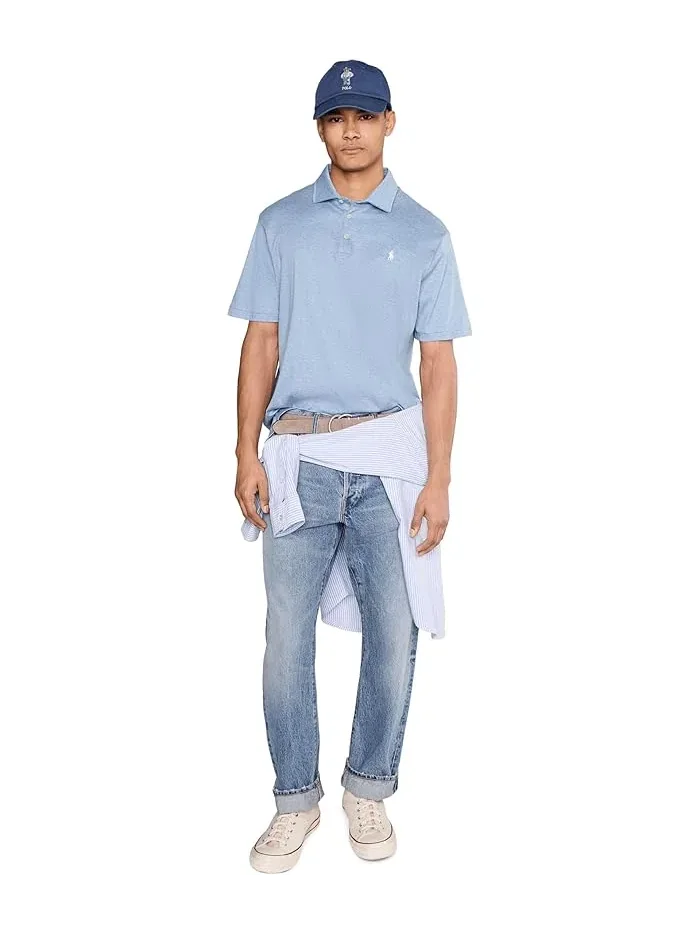 Футболка-поло Classic Fit Soft Cotton Polo Ralph Lauren — изображение 2 из 5, синий