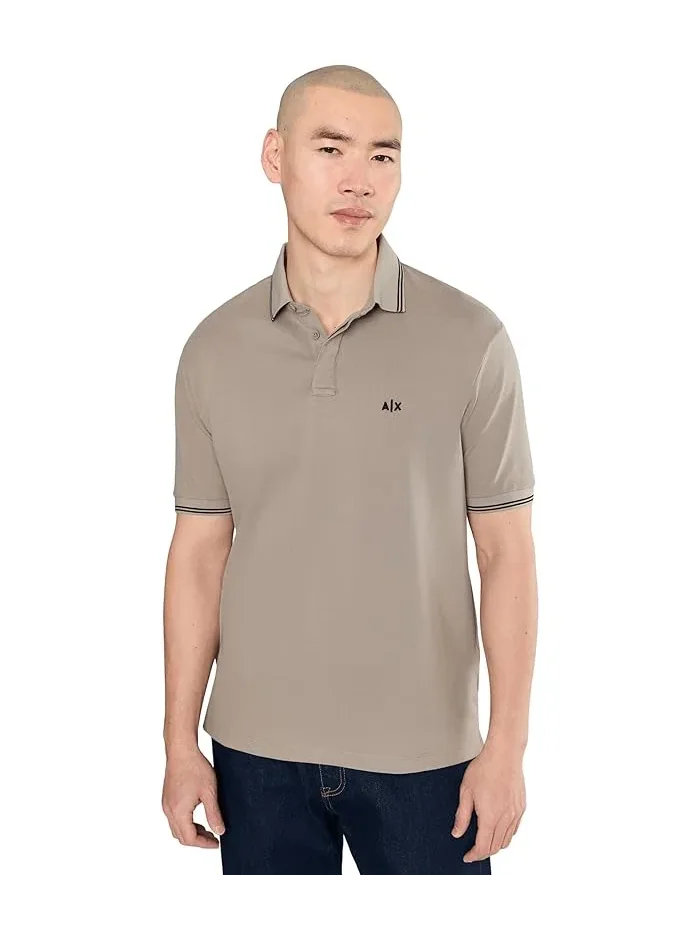 Поло Stretch Cotton Armani Exchange — изображение 1 из 5, бежевый