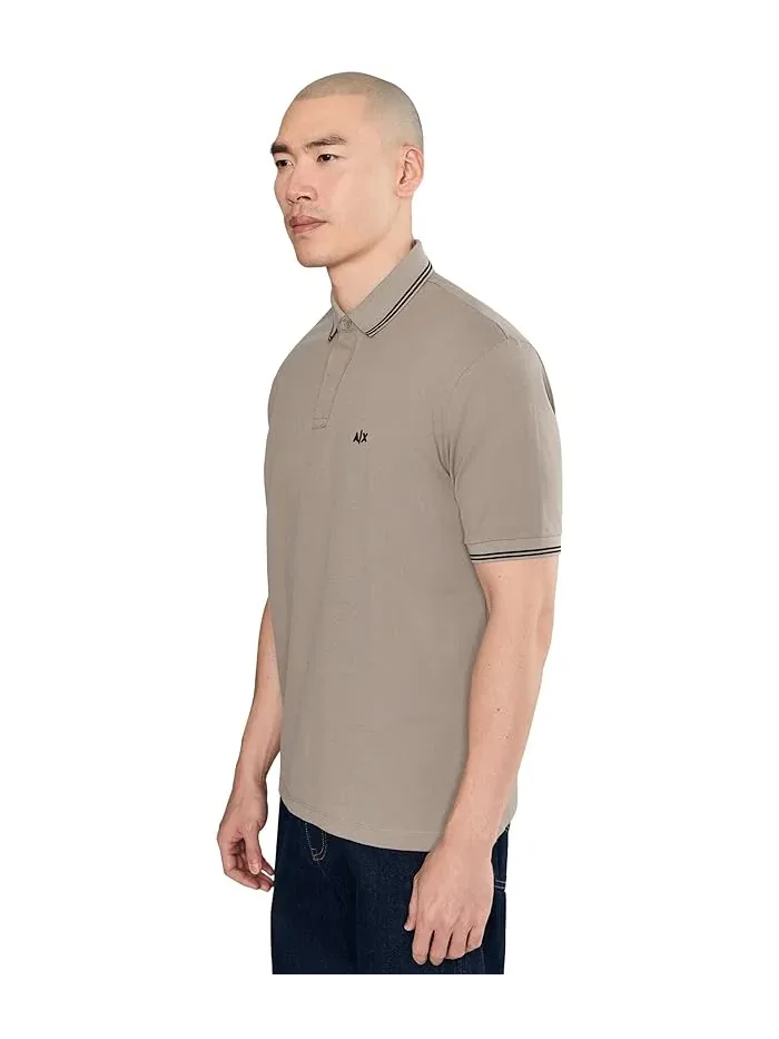 Поло Stretch Cotton Armani Exchange — изображение 3 из 5, бежевый