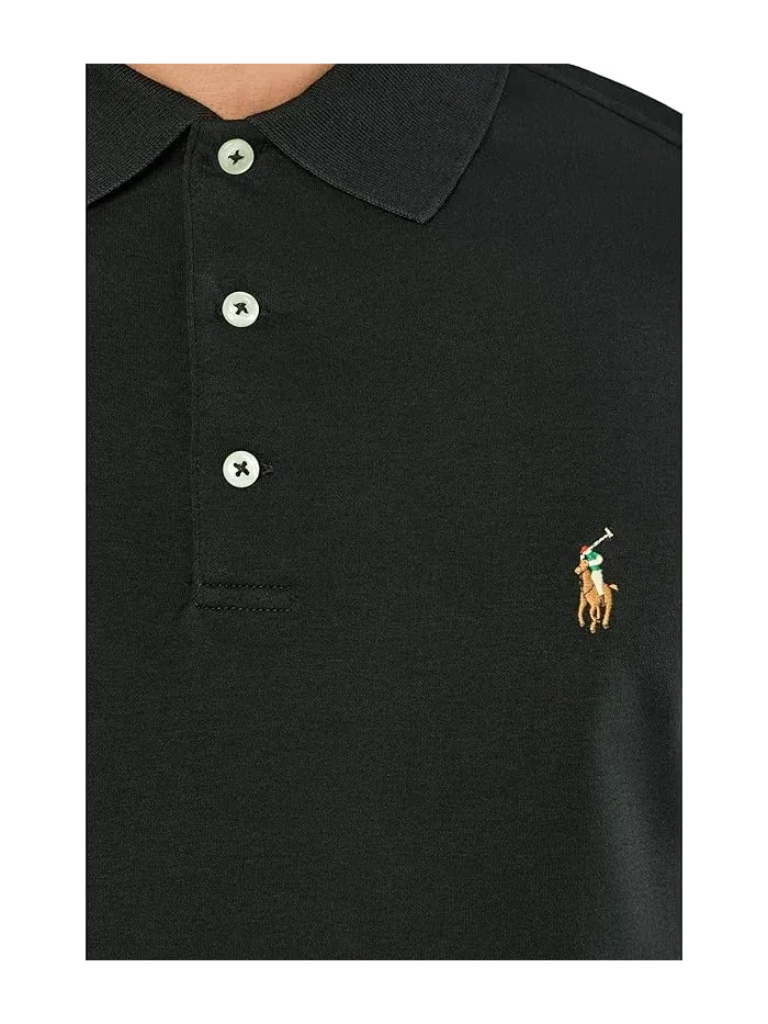 Поло Polo Ralph Lauren хлопок Custom Slim Fit Soft Cotton — изображение 5 из 5, темно-синий