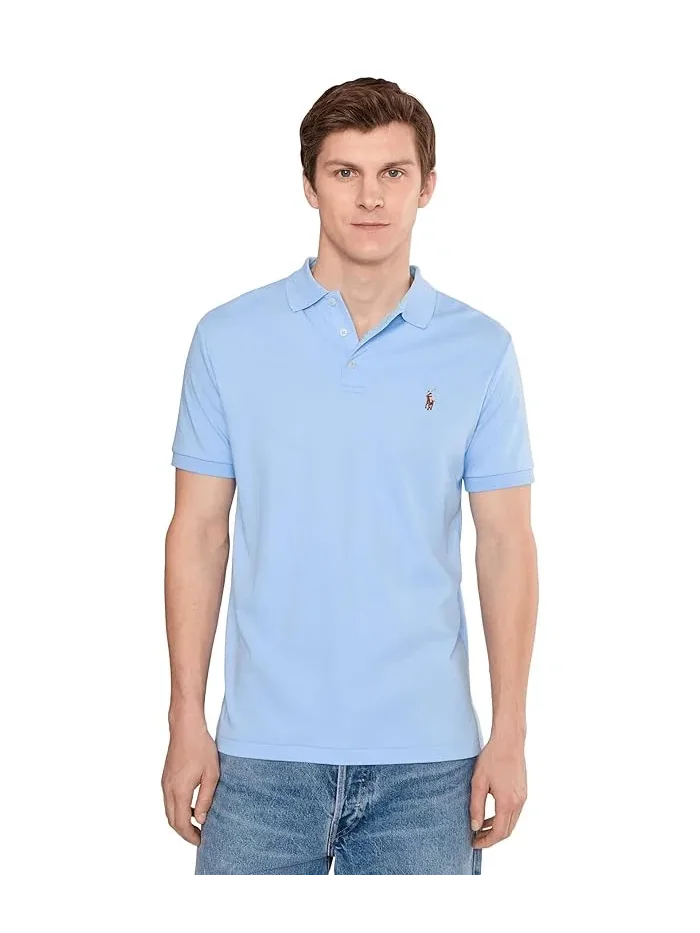 Поло Polo Ralph Lauren Custom Slim Fit Soft Cotton — изображение 1 из 5, синий