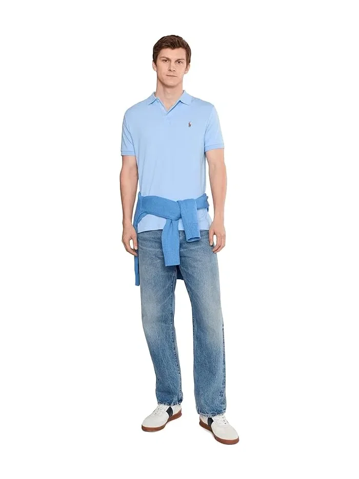 Поло Polo Ralph Lauren Custom Slim Fit Soft Cotton — изображение 2 из 5, синий