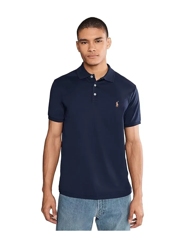 Поло Polo Ralph Lauren Custom Slim Fit Soft Cotton — изображение 1 из 5, темно-синий