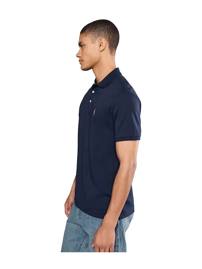Поло Polo Ralph Lauren Custom Slim Fit Soft Cotton — изображение 3 из 5, темно-синий
