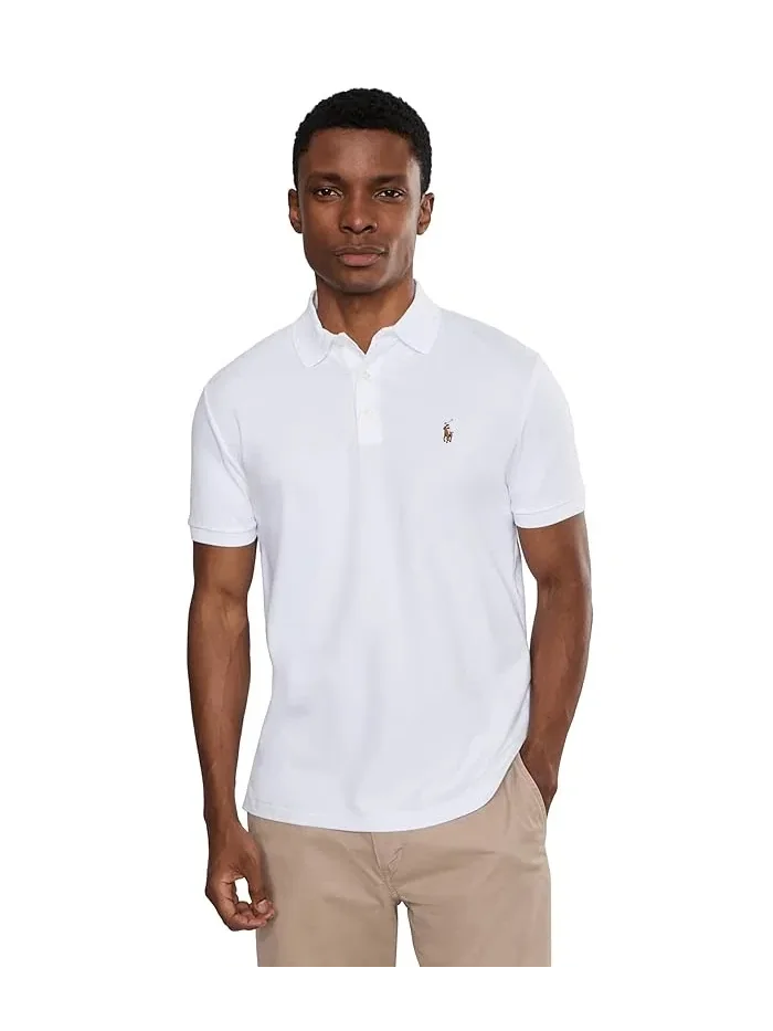 Поло Custom Slim Fit Soft Cotton Polo Ralph Lauren — изображение 1 из 5, белый