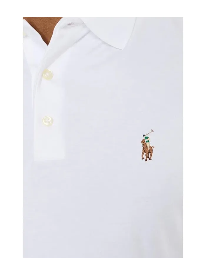Поло Custom Slim Fit Soft Cotton Polo Ralph Lauren — изображение 5 из 5, белый