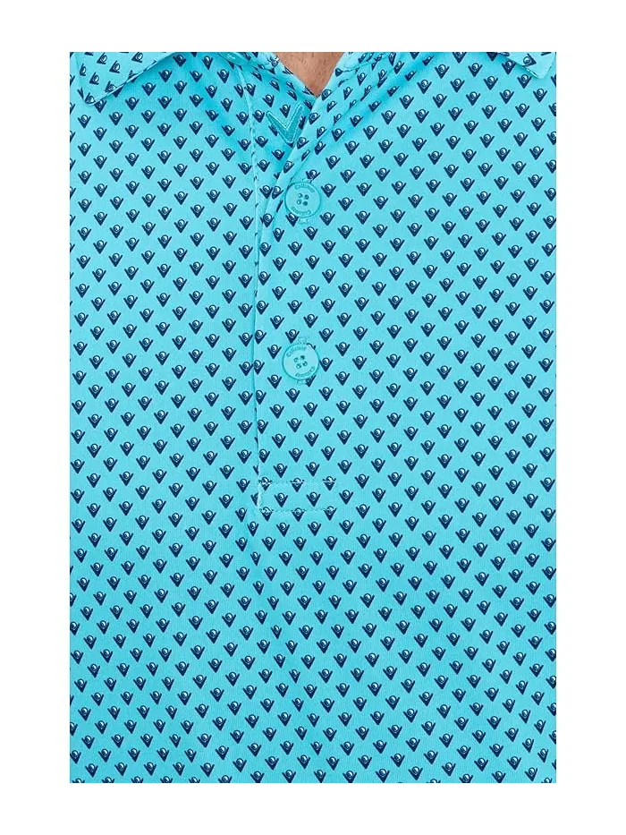 Поло Callaway Trademark Golf Printed Polo — изображение 5 из 5, синий