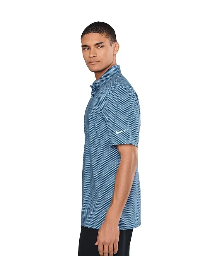 Поло Nike Dri-FIT Good Polo Short Sleeve Floral — изображение 3 из 5, синий/темно-синий/белый
