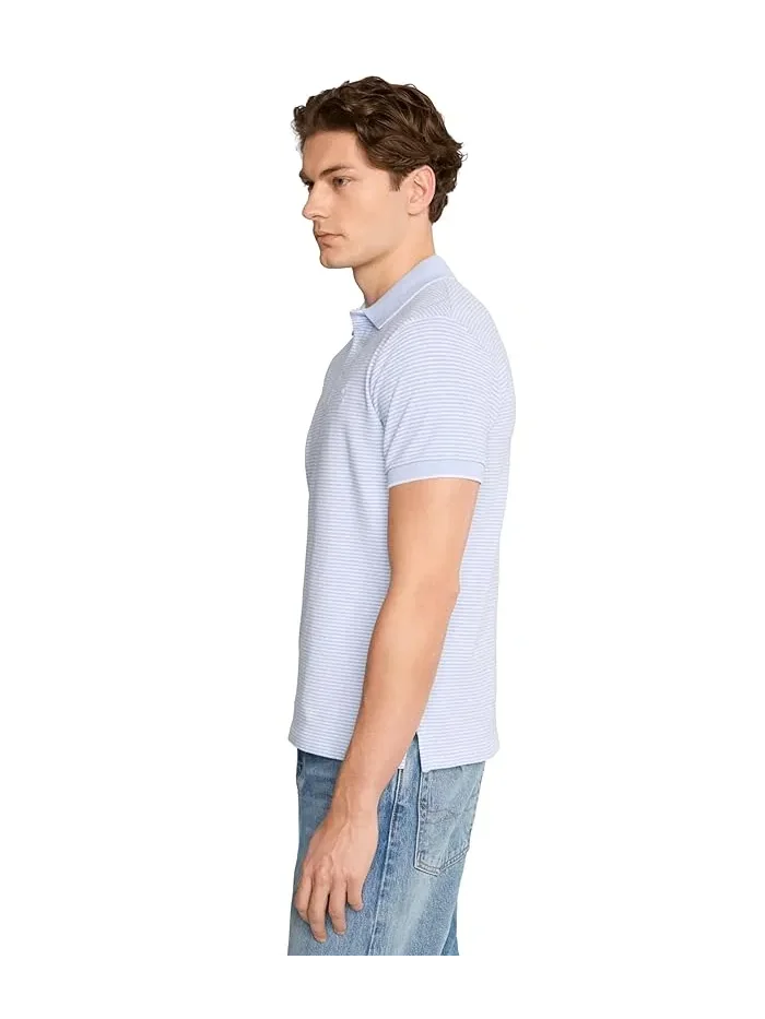 Футболка поло Custom Slim Striped Stretch Mesh Polo Ralph Lauren — изображение 3 из 5, синий/белый