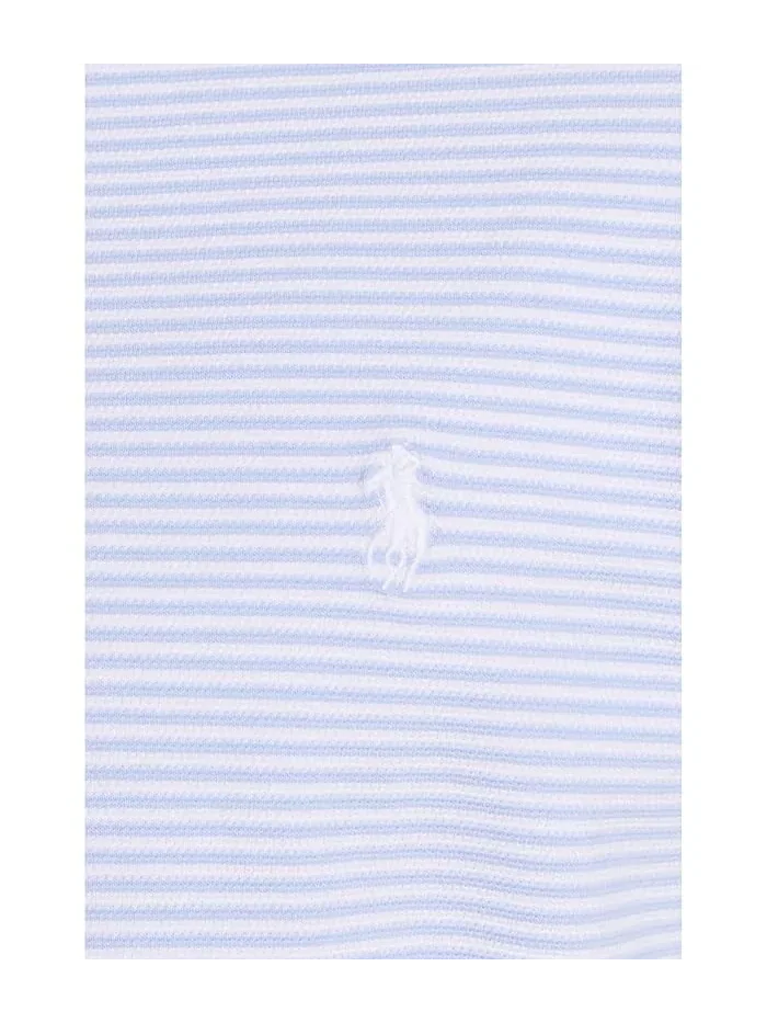 Футболка поло Custom Slim Striped Stretch Mesh Polo Ralph Lauren — изображение 5 из 5, синий/белый