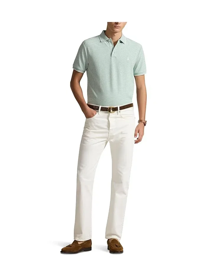 Поло Custom Slim Striped Stretch Mesh Polo Ralph Lauren — изображение 2 из 3, белый