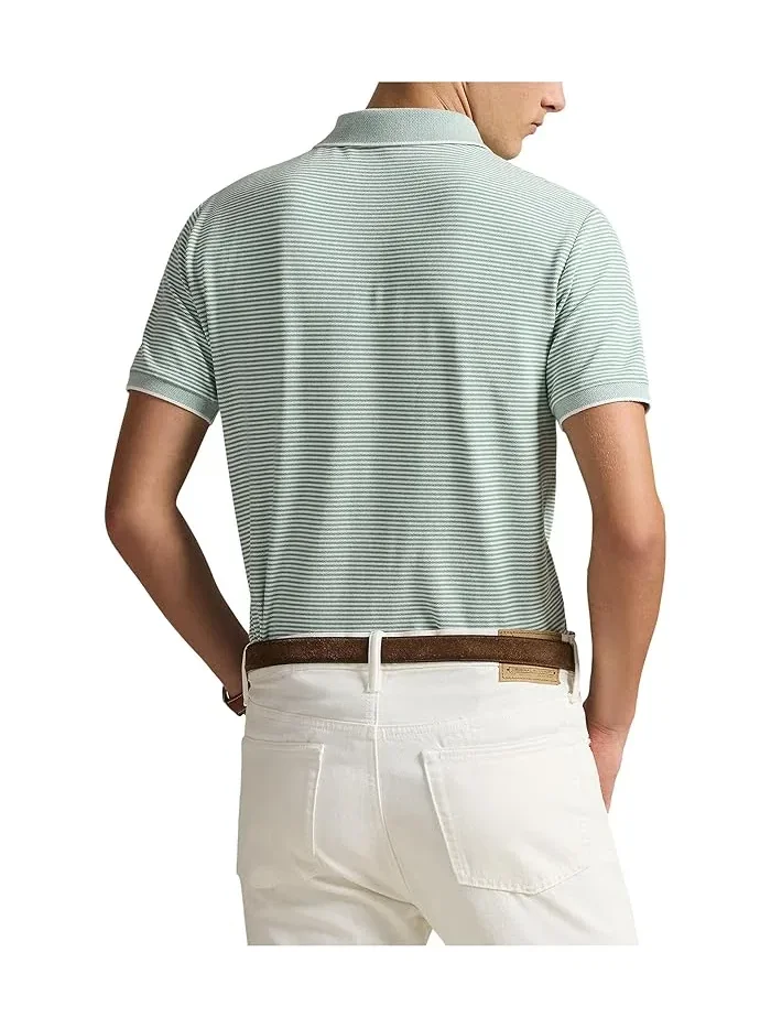 Поло Custom Slim Striped Stretch Mesh Polo Ralph Lauren — изображение 3 из 3, белый