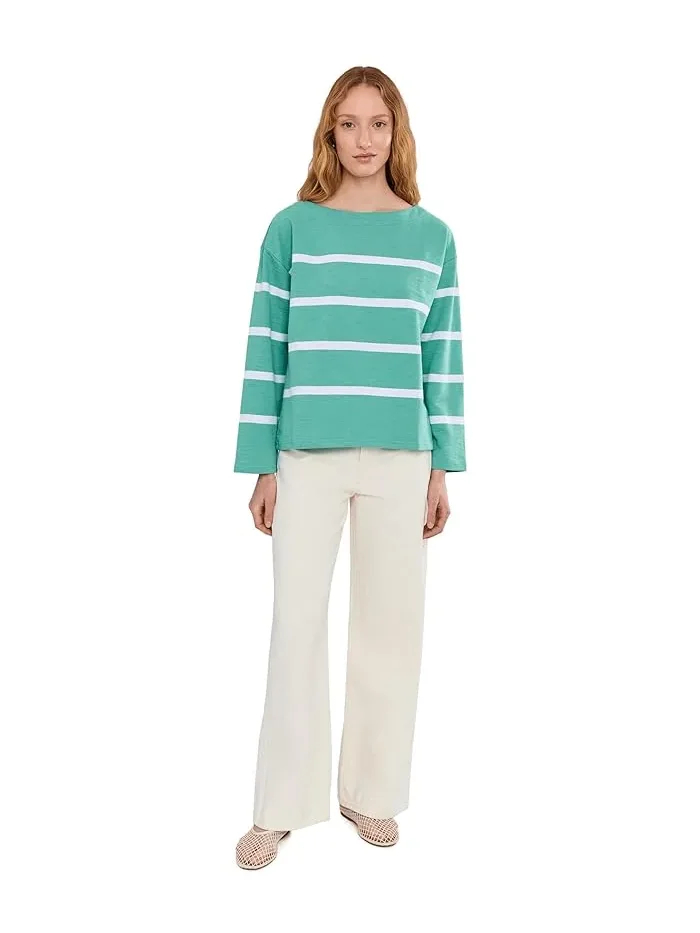 Футболка с воротником-лодочкой Peaks Island Relaxed Boatneck L.L.Bean — изображение 2 из 5, белый