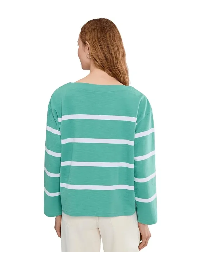 Футболка с воротником-лодочкой Peaks Island Relaxed Boatneck L.L.Bean — изображение 4 из 5, белый