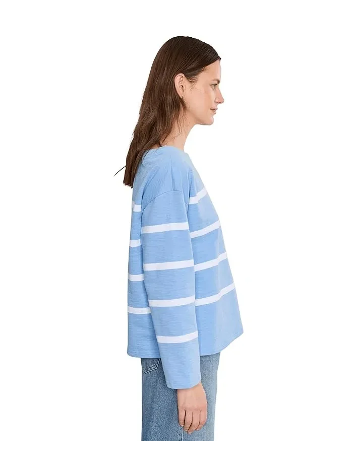 Футболка с полосками Peaks Island Relaxed Boatneck L.L.Bean — изображение 3 из 5, синий/белый